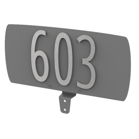 SPIRA MAILBOX 6.9 in. Address Plate for PostboxSilver & Gray SPA-A002SG